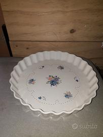 TORTIERA BIANCA CON FANTASIA A FIORI