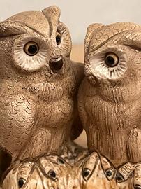 Coppia di gufi in ceramica