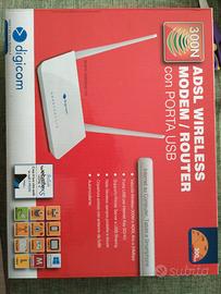 MODEM ROUTER ADSL WIRELESS con porta USB 300mbps