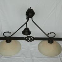 Lampadario 2 luci in ferro battuto