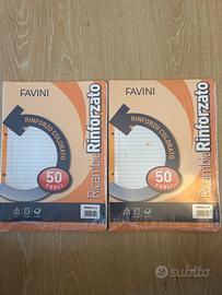 2 risme da 50 fogli  Ricambio rinforzato a righe