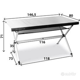 Set tavolo da capeggio + 4 sedie pieghevoli