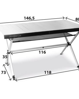 Set tavolo da capeggio + 4 sedie pieghevoli