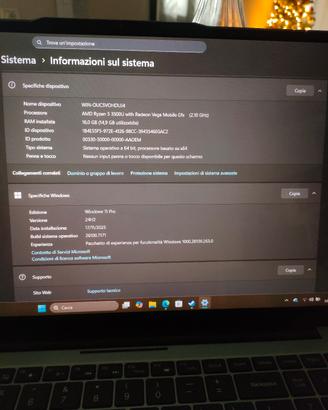PC portatile 15.6"- 16GB RAM