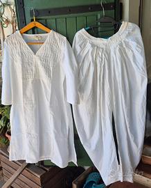 Completo yoga donna bianco anokhi 100% Cotone orga