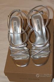 Sandali con tacco argentati Steve Madden At-Last