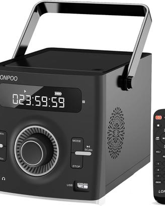 Radio CD Boombox 20W con batteria ricaricabile