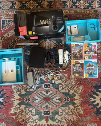 Nintendo Wii Nera Completa + 4 Giochi