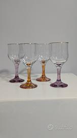 Set di 4 calici vintage colorati – cristallo