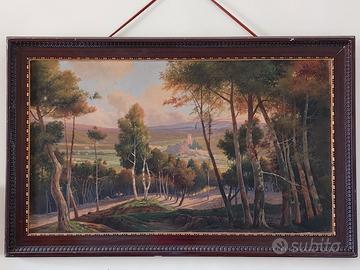 Grande dipinto olio su tela con cornice 