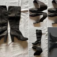 Stivali Donna Alti Taglia 40 Vero Cuoio