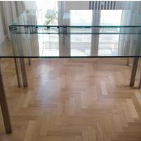 TAVOLO CRISTALLO 1=2 , 70x140/ 70x180