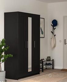 Ikea Brimnes Guardaroba a 3 ante, nero, 117x190 cm