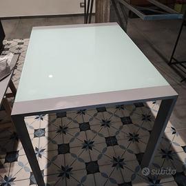 tavolo cristallo rettangolare allungabil 104 x 74