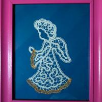 Quadro con angioletto in ricamo.