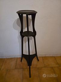 colonna porta vasi in legno su due livelli 