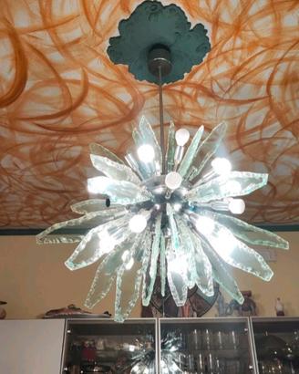 Lampadario Sputnik in stile Fontana Arte italiano