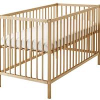 Lettino Ikea faggio 60x120 + materasso + paracolpi