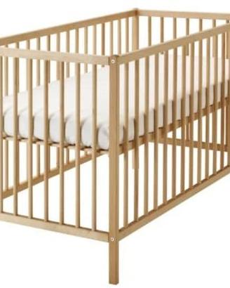 Lettino Ikea faggio 60x120 + materasso + paracolpi