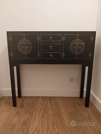 consolle nera orientale shabby chic