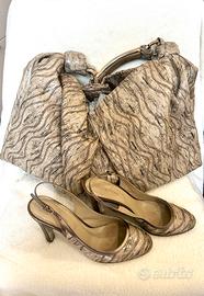 Sergio Rossi borsa e scarpe in anguilla Vintage