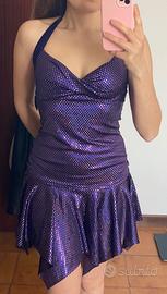 Completo canotta e minigonna viola tg. XS/38-S/40