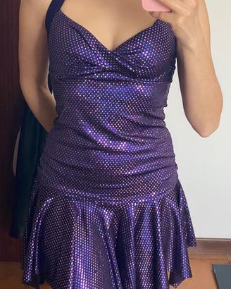 Completo canotta e minigonna viola tg. XS/38-S/40