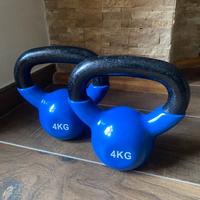 Pesi palestra:kettlebell 4 kg,manubrio 5 kg,dischi
