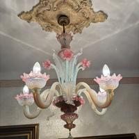 Lampadario vetro Murano 6 luci