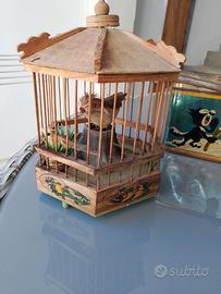 uccello decorativo in gabbia vintage 