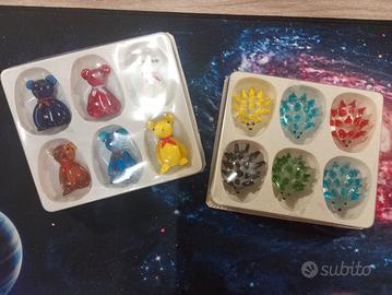 Statuine di animali in vetro 