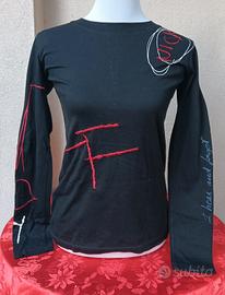 Nick - Top Donna Manica Lunga Cotone - Small 