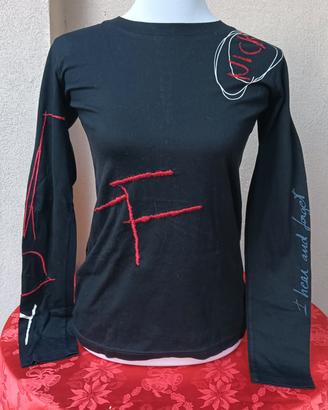 Nick - Top Donna Manica Lunga Cotone - Small 