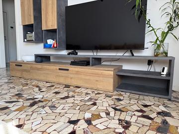Mobile TV /Consolle effetto rovere e antracite