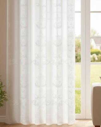 tenda Bianca velata con anelli motivo floreale