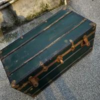 Baule legno vintage verde