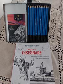 libro per imparare a disegnare e set di matite