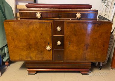 Credenza antica in legno e marmo