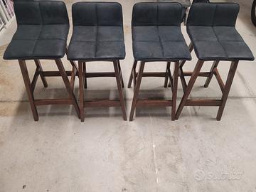 Sgabelli alti in legno massello noce