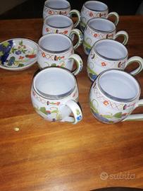 8 tazze ceramiche faenza