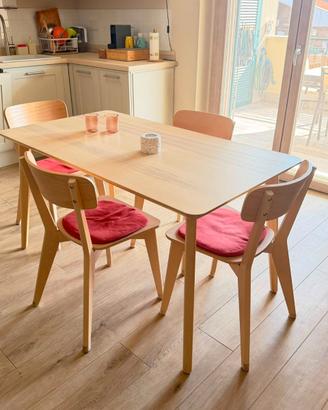 Tavolo IKEA LISABO + 4 sedie LISABO – frassino