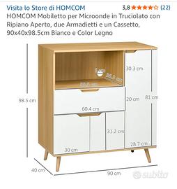 Mobiletto per microonde o multiuso 