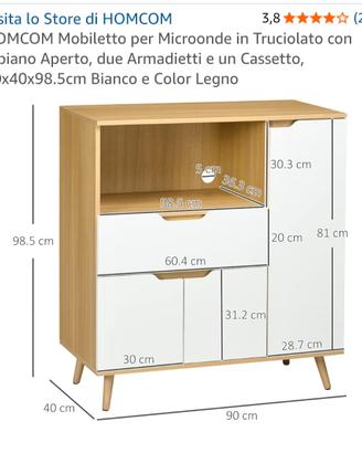 Mobiletto per microonde o multiuso 