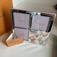 Cornice Portafoto Argento bambina battesimo.