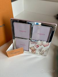 Cornice Portafoto Argento bambina battesimo.