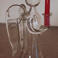 Angelo in vetro porta candela 