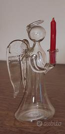 Angelo in vetro porta candela 