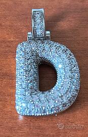Pendente strass lettera D