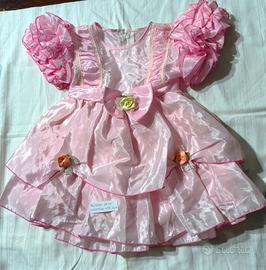 Vestito costume principessa rosa bambina 48x24 cm