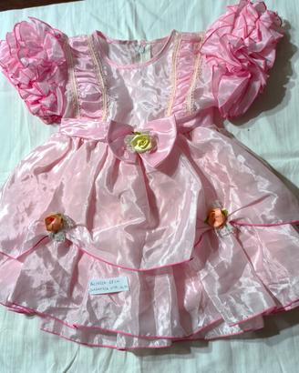 Vestito costume principessa rosa bambina 48x24 cm
